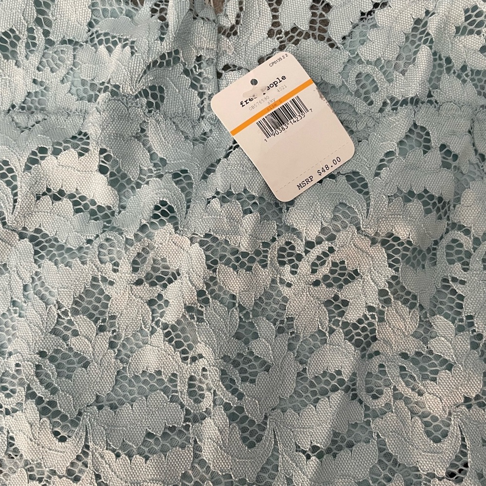 Free People Intimately Lace Brami NWT Small Blue Crop Bralette Top - Picture 3 of 4